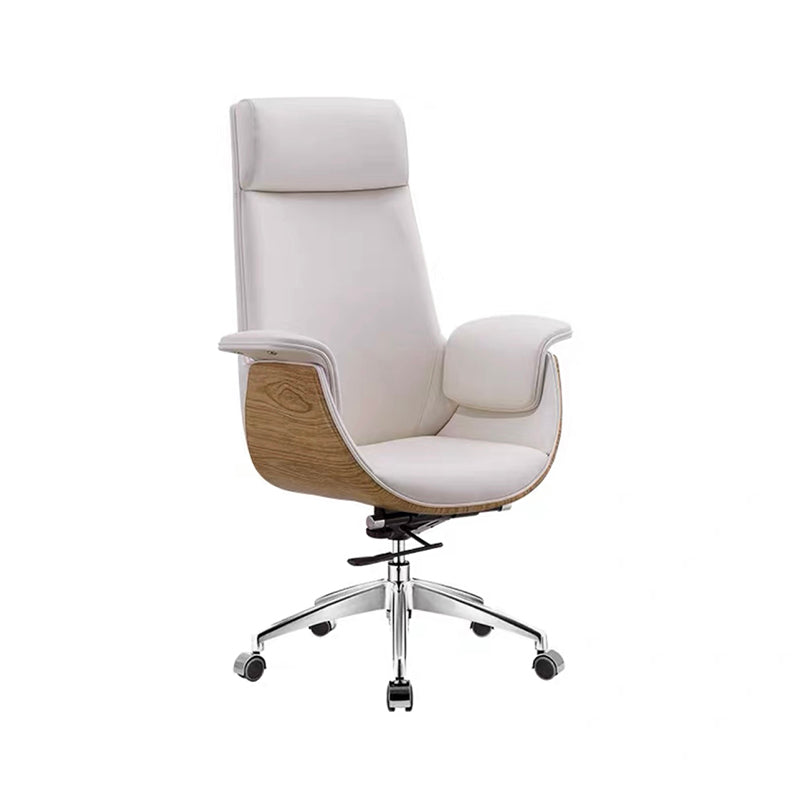 Modern Office Chair Leather Adjustable Seat Height Swivel Chair with Wheels