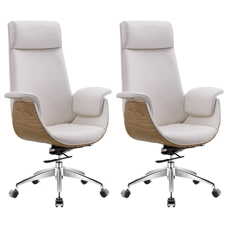 Modern Office Chair Leather Adjustable Seat Height Swivel Chair with Wheels