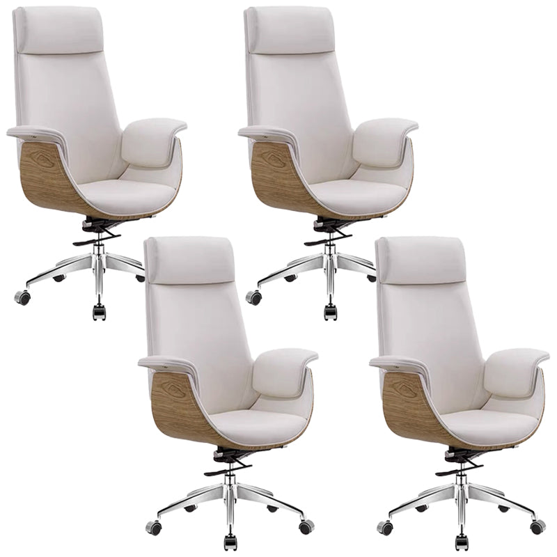 Modern Office Chair Leather Adjustable Seat Height Swivel Chair with Wheels