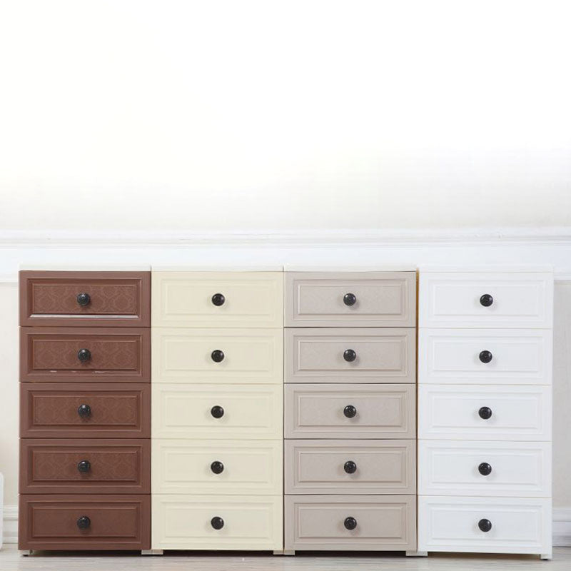 Scandinavian Kids Dressers Plastic Vertical Kids Furniture with Drawers for Bedroom