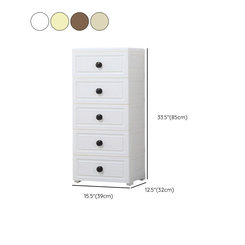 Scandinavian Kids Dressers Plastic Vertical Kids Furniture with Drawers for Bedroom