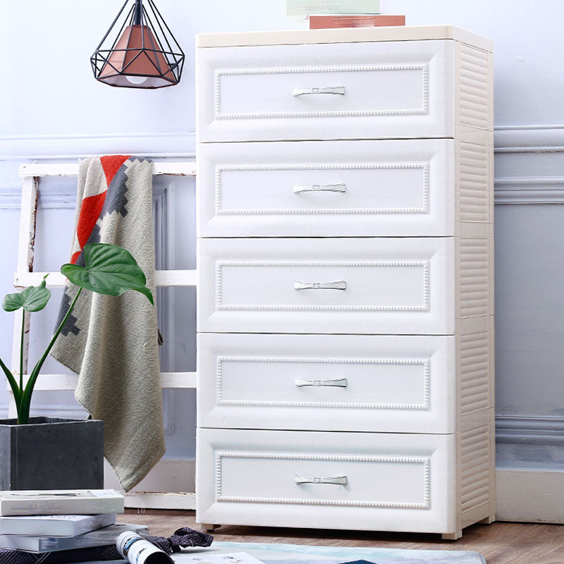 Contemporary Kids Dressers Vertical Plastic Kids Furniture with Drawers