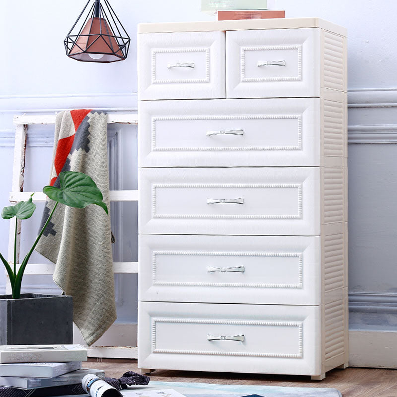 Contemporary Kids Dressers Vertical Plastic Kids Furniture with Drawers