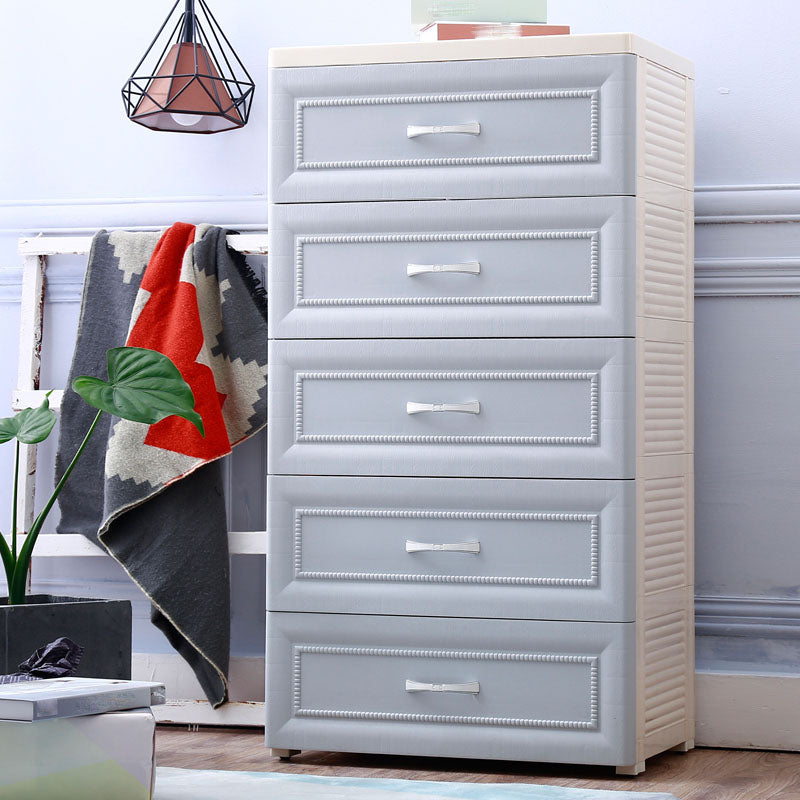 Contemporary Kids Dressers Vertical Plastic Kids Furniture with Drawers