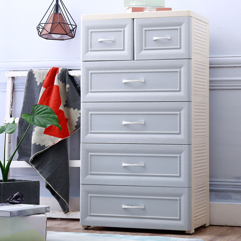 Contemporary Kids Dressers Vertical Plastic Kids Furniture with Drawers