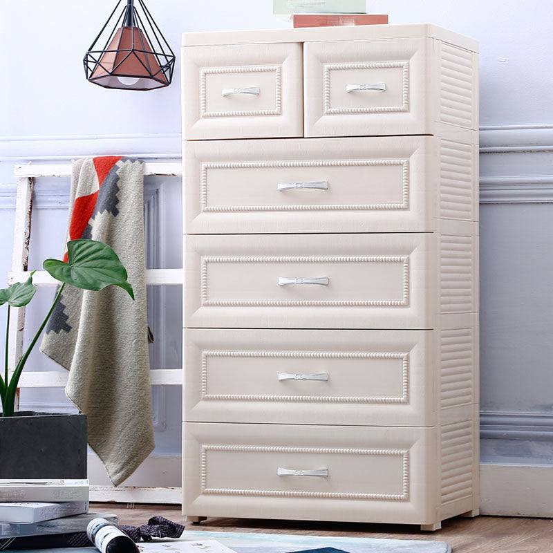 Contemporary Kids Dressers Vertical Plastic Kids Furniture with Drawers