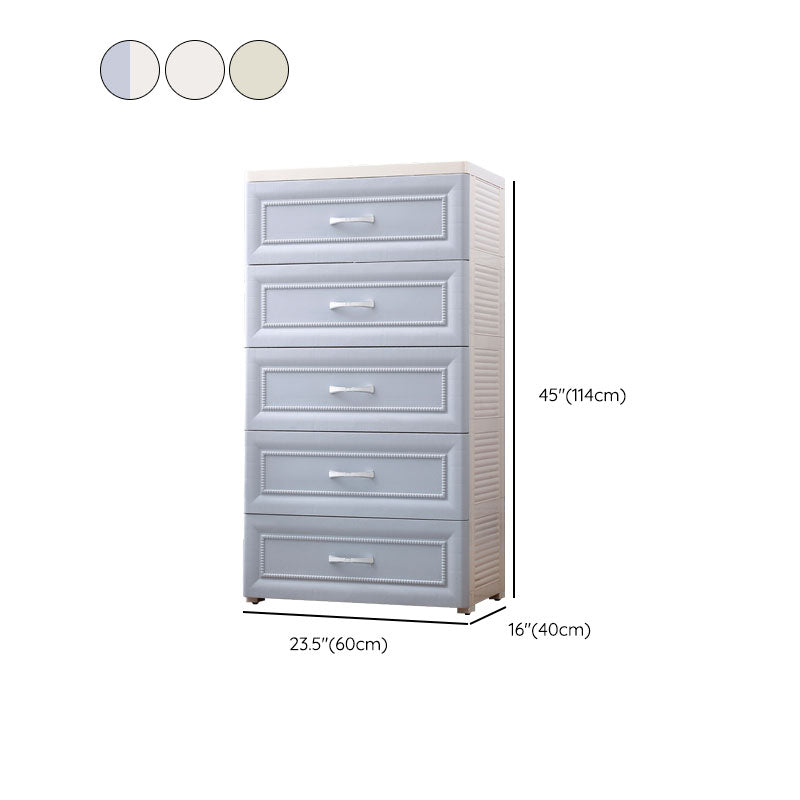 Contemporary Kids Dressers Vertical Plastic Kids Furniture with Drawers