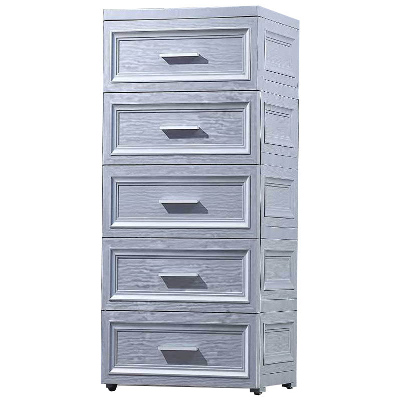 Modern Kids Nightstand Plastic Chest Nursery Dresser with 5 Drawers , 14.82 Inch W