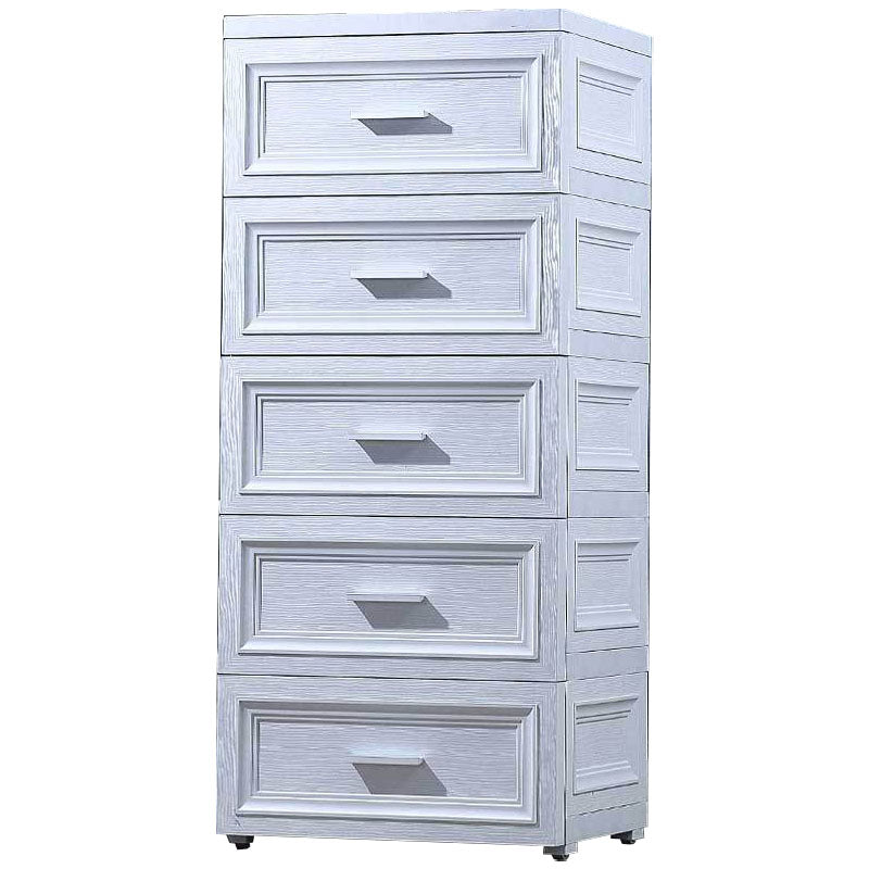 Modern Kids Nightstand Plastic Chest Nursery Dresser with 5 Drawers , 14.82 Inch W