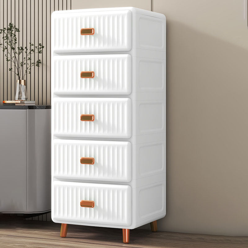 Scandinavian Kids Dressers Vertical Plastic Kids Furniture with Drawers for Bedroom