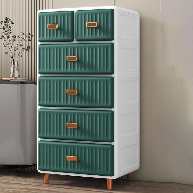 Scandinavian Kids Dressers Vertical Plastic Kids Furniture with Drawers for Bedroom