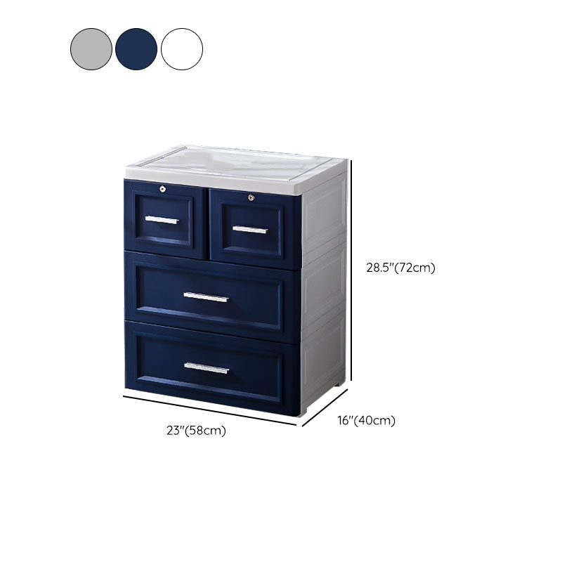 Contemporary Kids Dressers Vertical Plastic Kids Furniture with Drawers for Bedroom