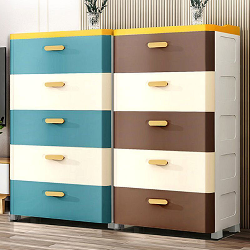 Contemporary Plastic Kids Dressers Vertical Kids Furniture for Bedroom