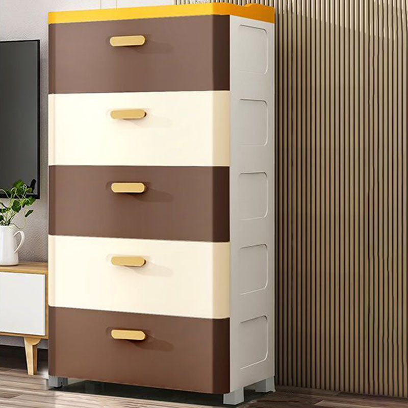 Contemporary Plastic Kids Dressers Vertical Kids Furniture for Bedroom