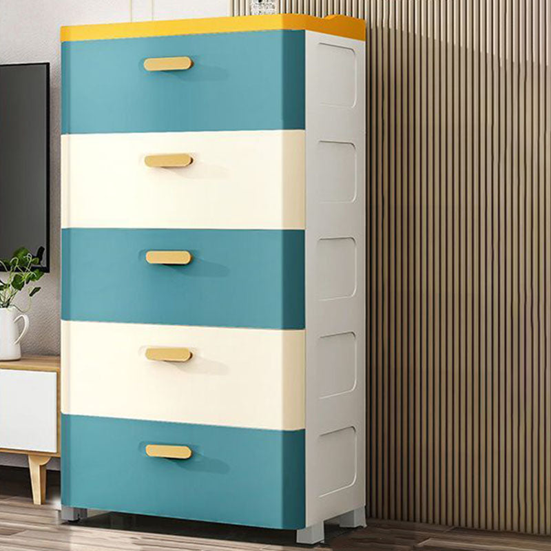 Contemporary Plastic Kids Dressers Vertical Kids Furniture for Bedroom