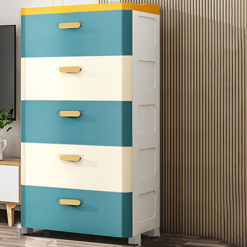 Contemporary Plastic Kids Dressers Vertical Kids Furniture for Bedroom