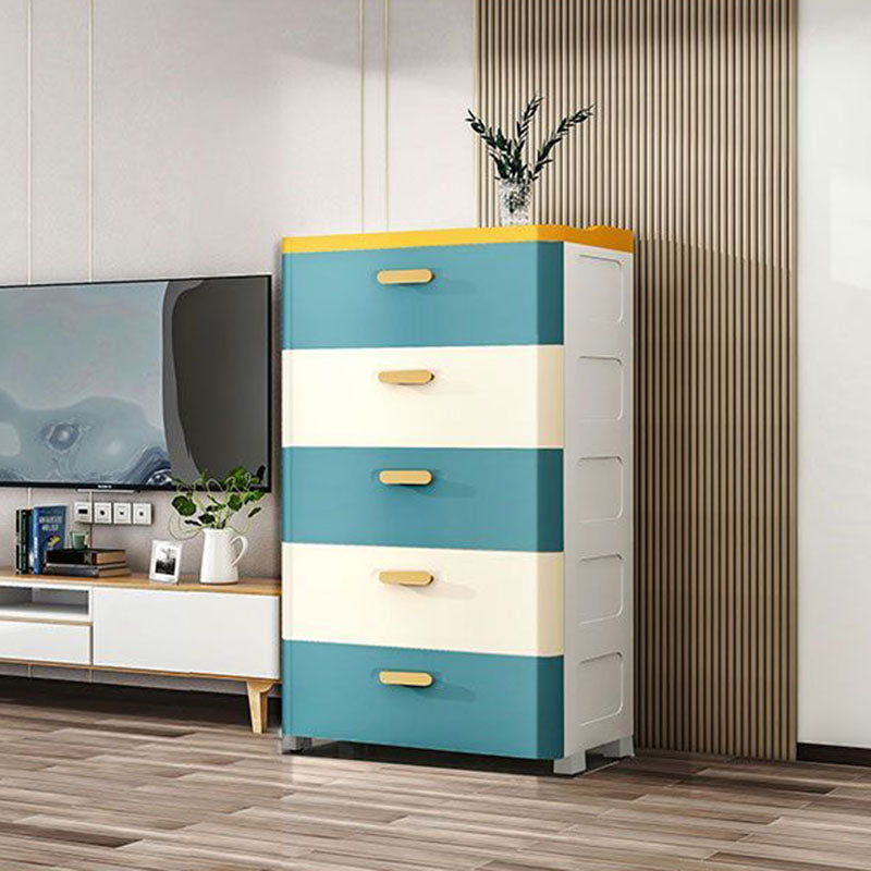 Contemporary Plastic Kids Dressers Vertical Kids Furniture for Bedroom