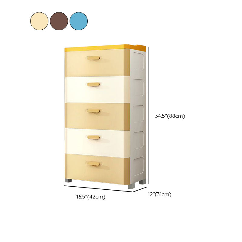 Contemporary Plastic Kids Dressers Vertical Kids Furniture for Bedroom