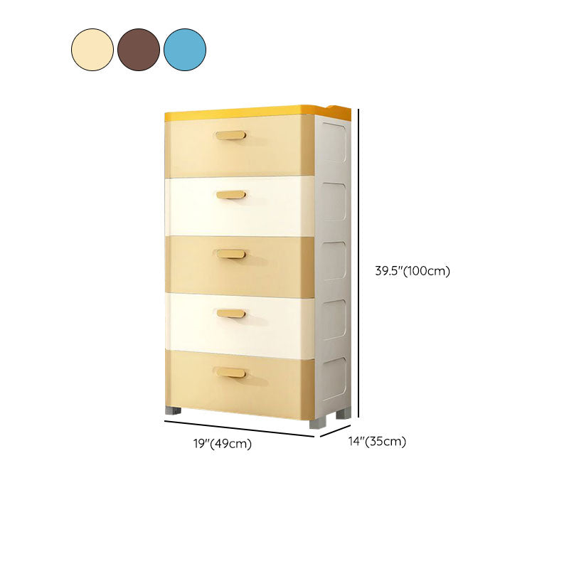 Contemporary Plastic Kids Dressers Vertical Kids Furniture for Bedroom