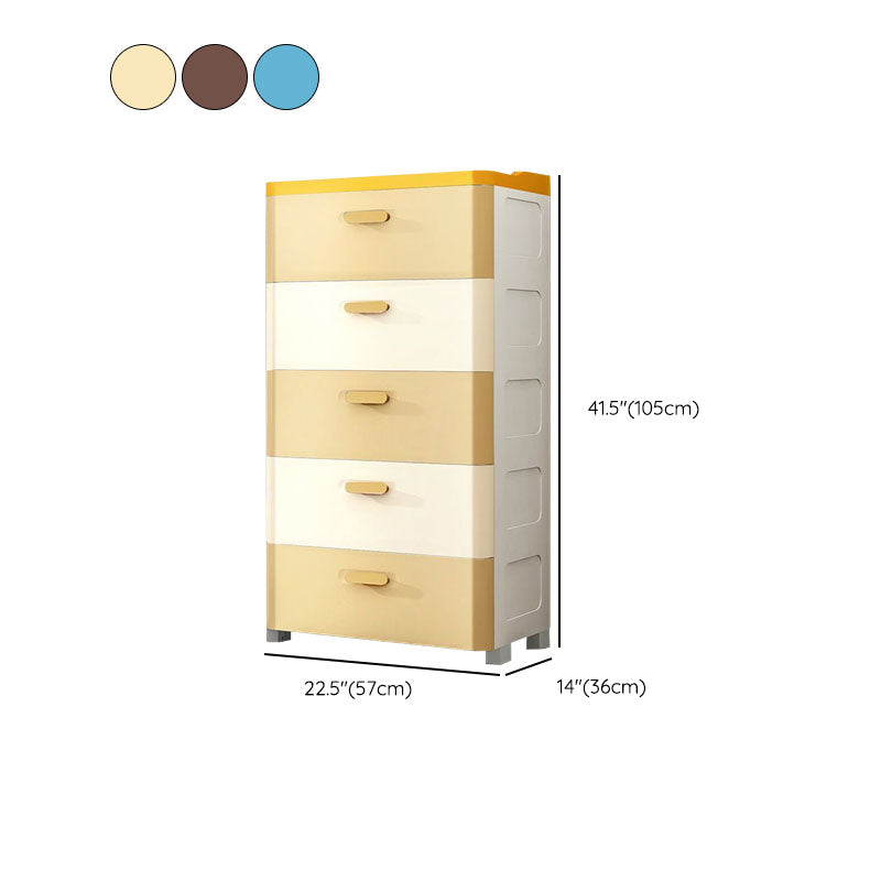 Contemporary Plastic Kids Dressers Vertical Kids Furniture for Bedroom