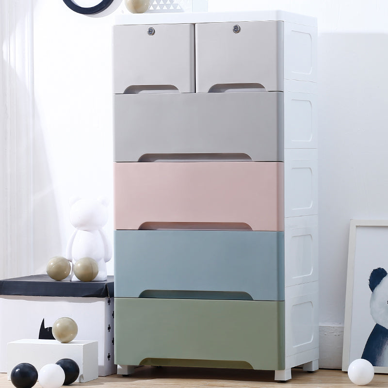 Modern Chest Dressers Plastic Kids Nightstand with 5/6 Drawers