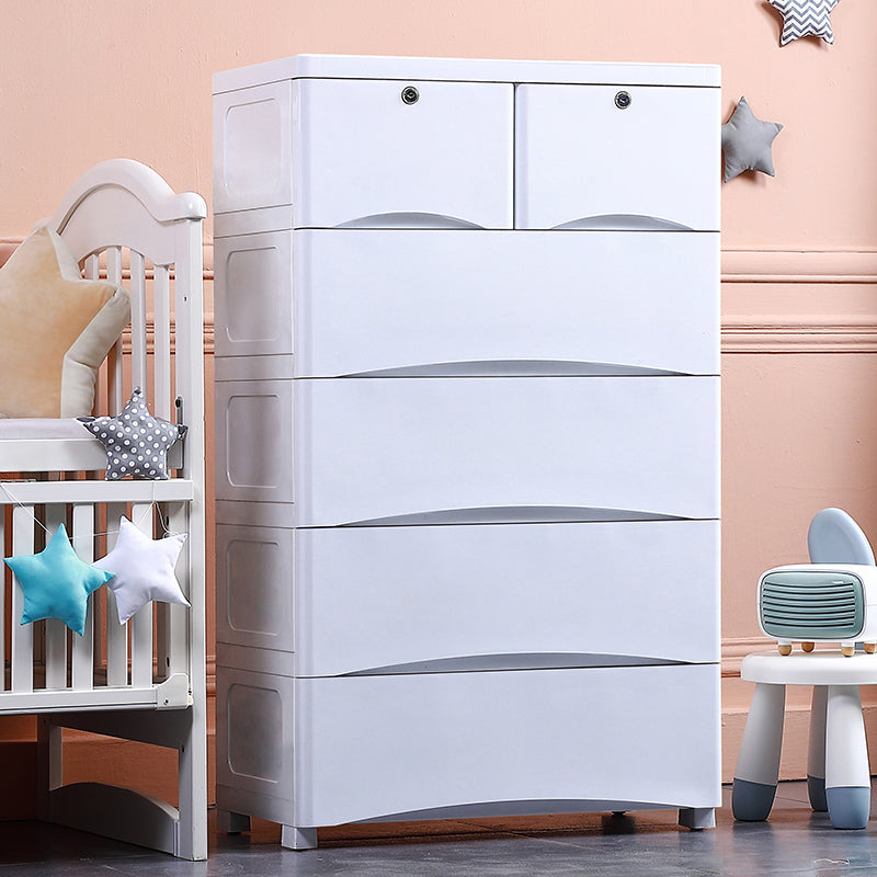 Modern Chest Dressers Plastic Kids Nightstand with 5/6 Drawers