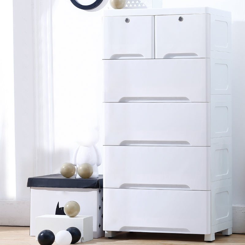 Modern Chest Dressers Plastic Kids Nightstand with 5/6 Drawers