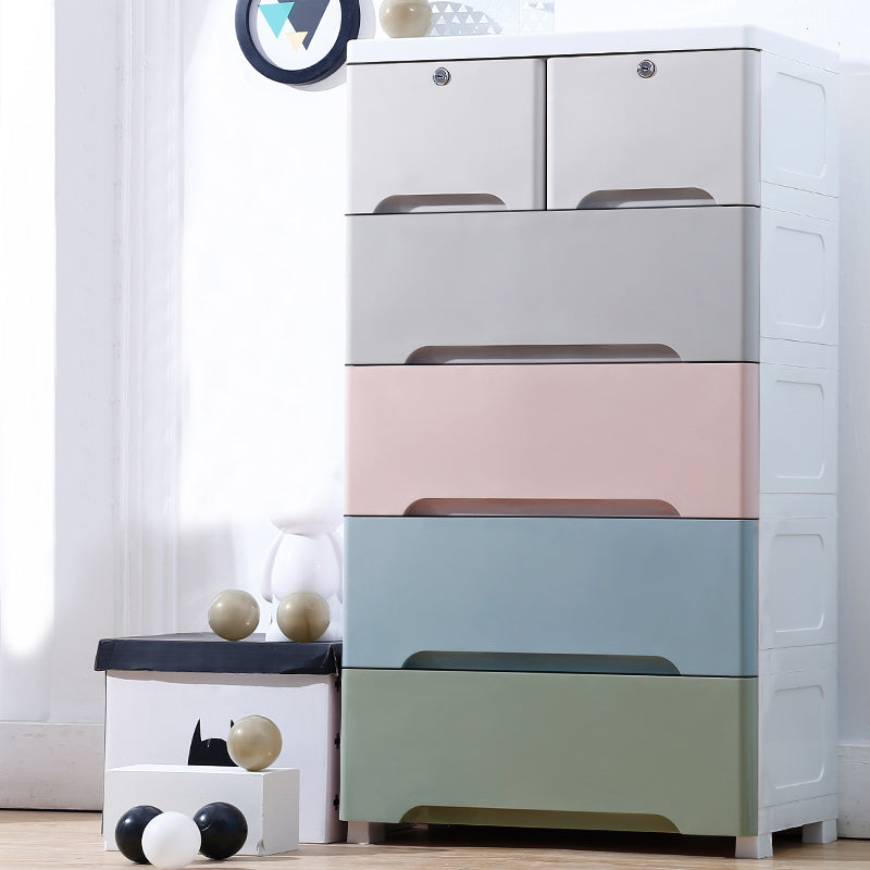 Modern Chest Dressers Plastic Kids Nightstand with 5/6 Drawers