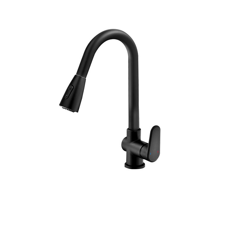 Gooseneck Kitchen Bar Faucet Swivel Spout No Sensor Bar Faucet with Pull down Sprayer