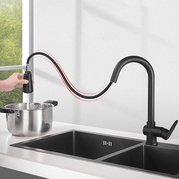 Gooseneck Kitchen Bar Faucet Swivel Spout No Sensor Bar Faucet with Pull down Sprayer