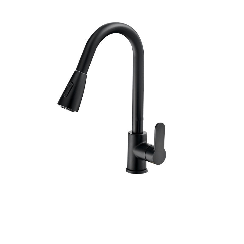 Gooseneck Kitchen Bar Faucet Swivel Spout No Sensor Bar Faucet with Pull down Sprayer