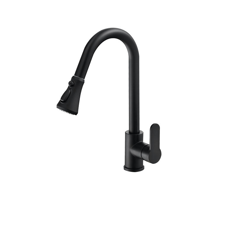 Gooseneck Kitchen Bar Faucet Swivel Spout No Sensor Bar Faucet with Pull down Sprayer