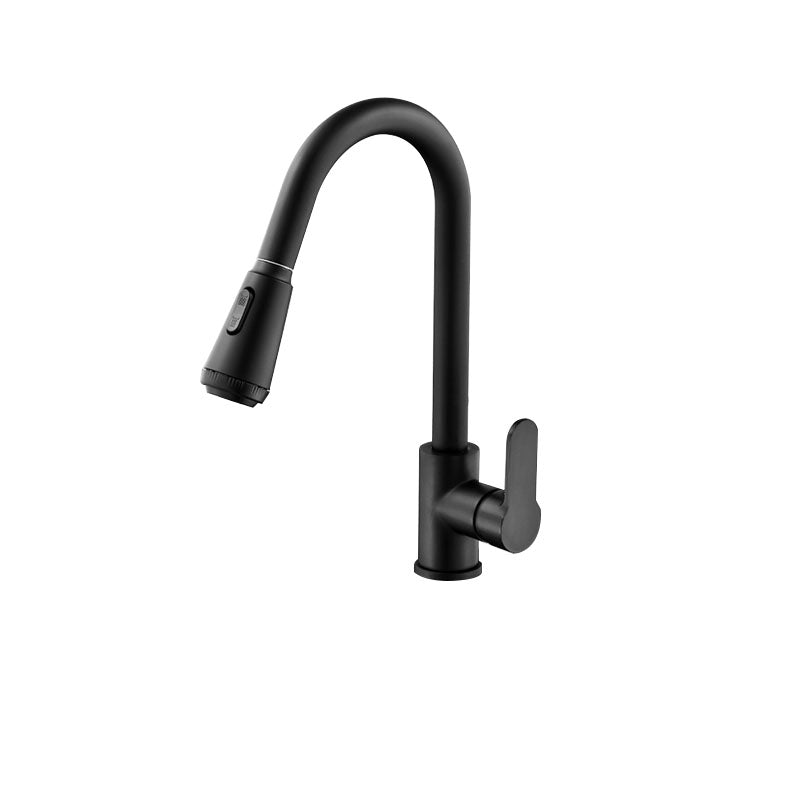 Gooseneck Kitchen Bar Faucet Swivel Spout No Sensor Bar Faucet with Pull down Sprayer