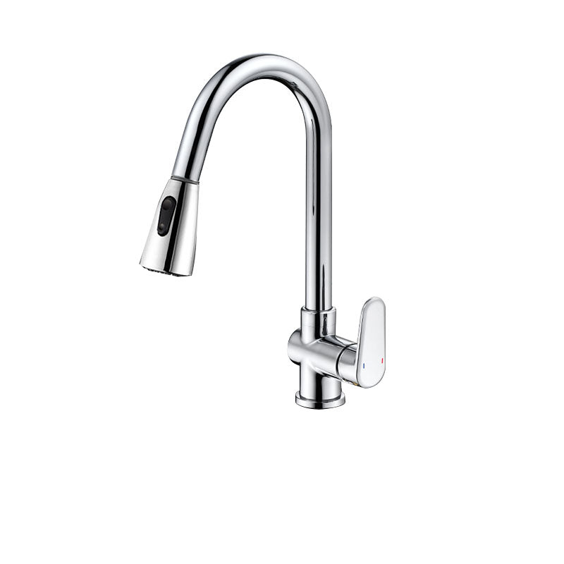 Gooseneck Kitchen Bar Faucet Swivel Spout No Sensor Bar Faucet with Pull down Sprayer