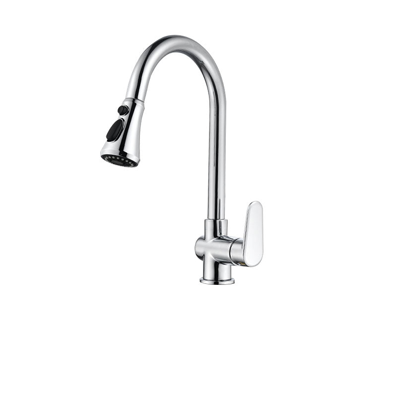 Gooseneck Kitchen Bar Faucet Swivel Spout No Sensor Bar Faucet with Pull down Sprayer