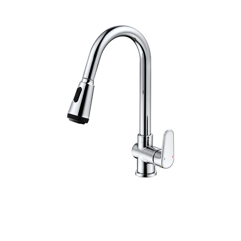 Gooseneck Kitchen Bar Faucet Swivel Spout No Sensor Bar Faucet with Pull down Sprayer