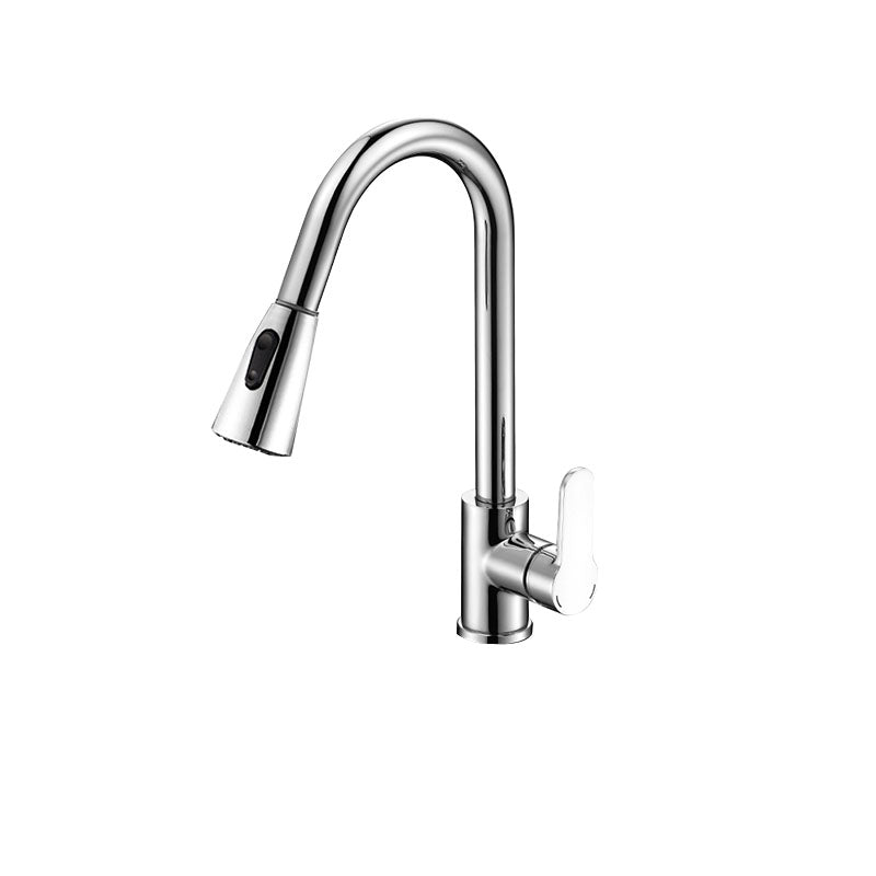 Gooseneck Kitchen Bar Faucet Swivel Spout No Sensor Bar Faucet with Pull down Sprayer