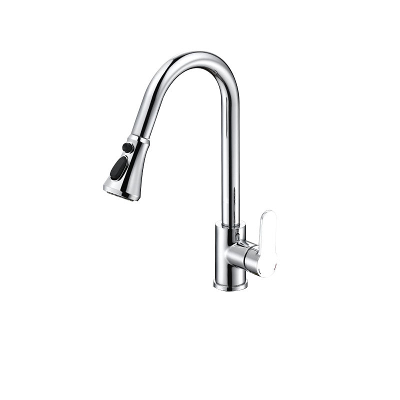 Gooseneck Kitchen Bar Faucet Swivel Spout No Sensor Bar Faucet with Pull down Sprayer