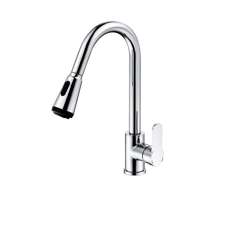 Gooseneck Kitchen Bar Faucet Swivel Spout No Sensor Bar Faucet with Pull down Sprayer