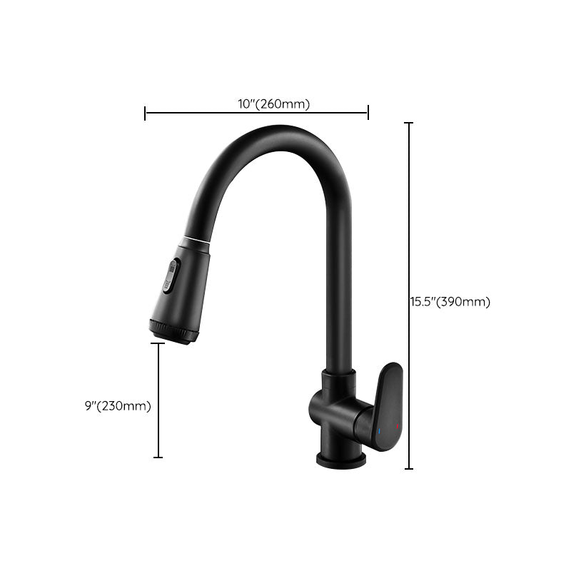 Gooseneck Kitchen Bar Faucet Swivel Spout No Sensor Bar Faucet with Pull down Sprayer