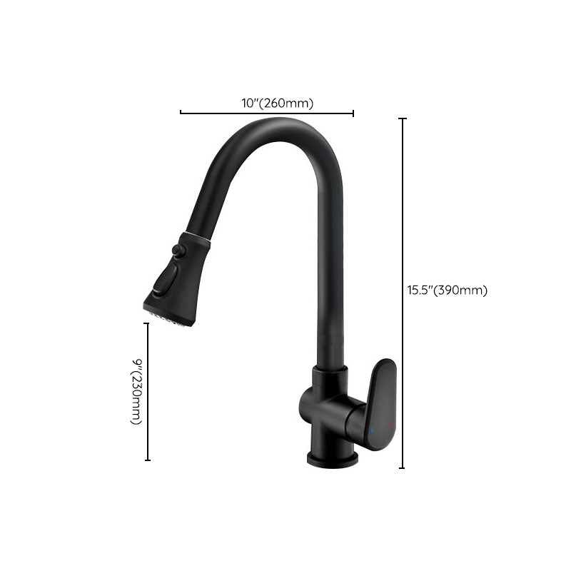 Gooseneck Kitchen Bar Faucet Swivel Spout No Sensor Bar Faucet with Pull down Sprayer