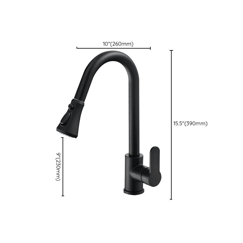 Gooseneck Kitchen Bar Faucet Swivel Spout No Sensor Bar Faucet with Pull down Sprayer