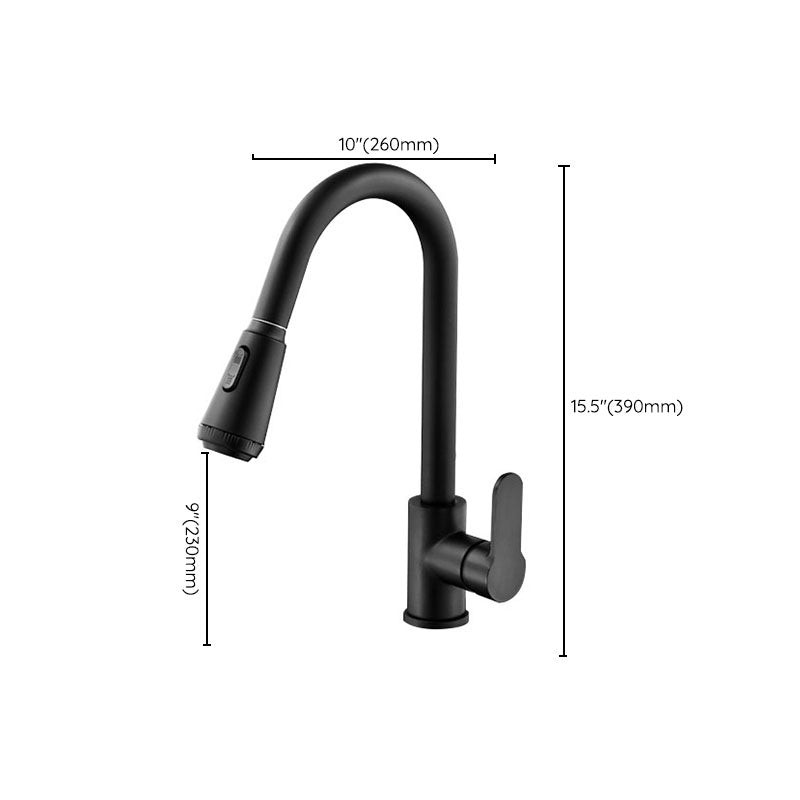 Gooseneck Kitchen Bar Faucet Swivel Spout No Sensor Bar Faucet with Pull down Sprayer