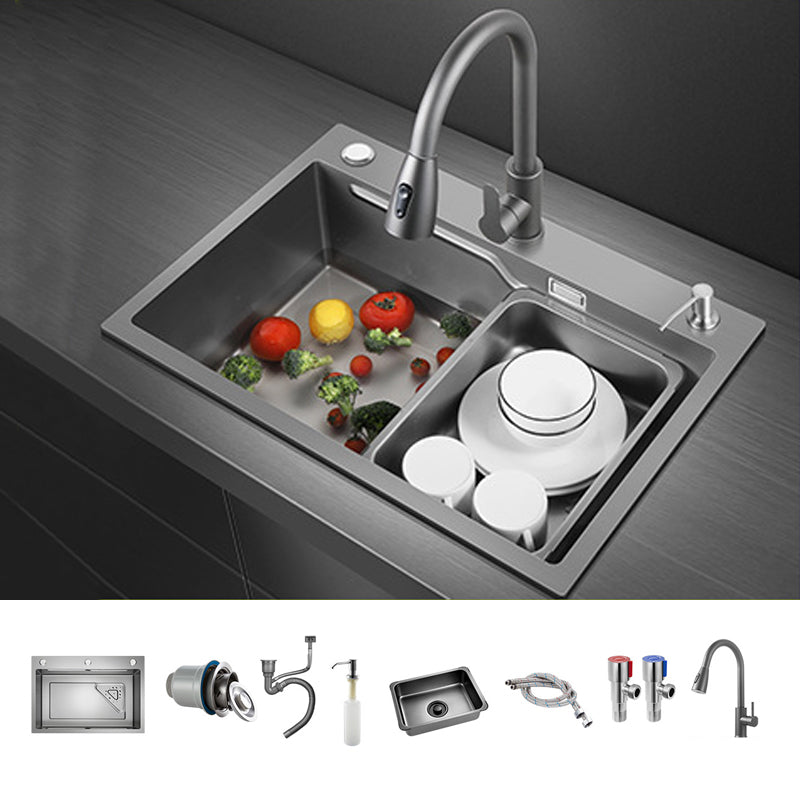 Contemporary Kitchen Sink Double Bowl Kitchen Sink with Rectangular Shape