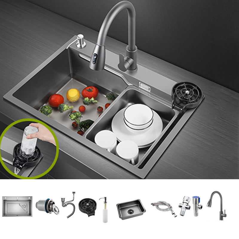 Contemporary Kitchen Sink Double Bowl Kitchen Sink with Rectangular Shape