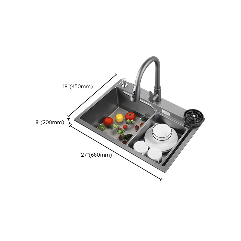 Contemporary Kitchen Sink Double Bowl Kitchen Sink with Rectangular Shape