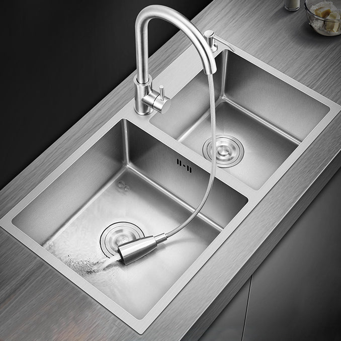 Stainless Steel Kitchen Sink Double Bowl Kitchen Sink with Rectangular Shape