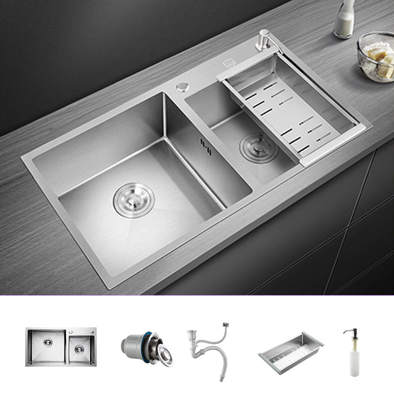 Stainless Steel Kitchen Sink Double Bowl Kitchen Sink with Rectangular Shape