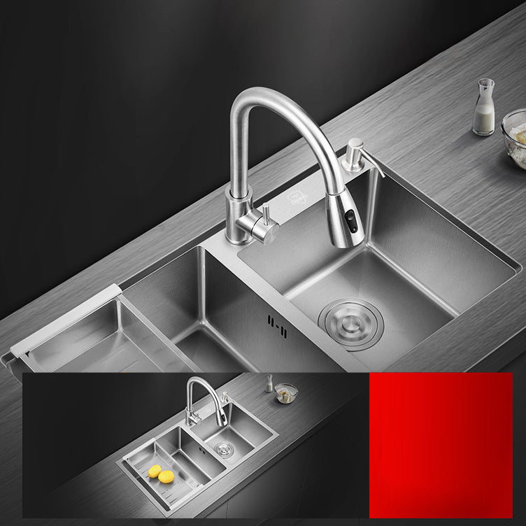 Stainless Steel Kitchen Sink Double Bowl Kitchen Sink with Rectangular Shape