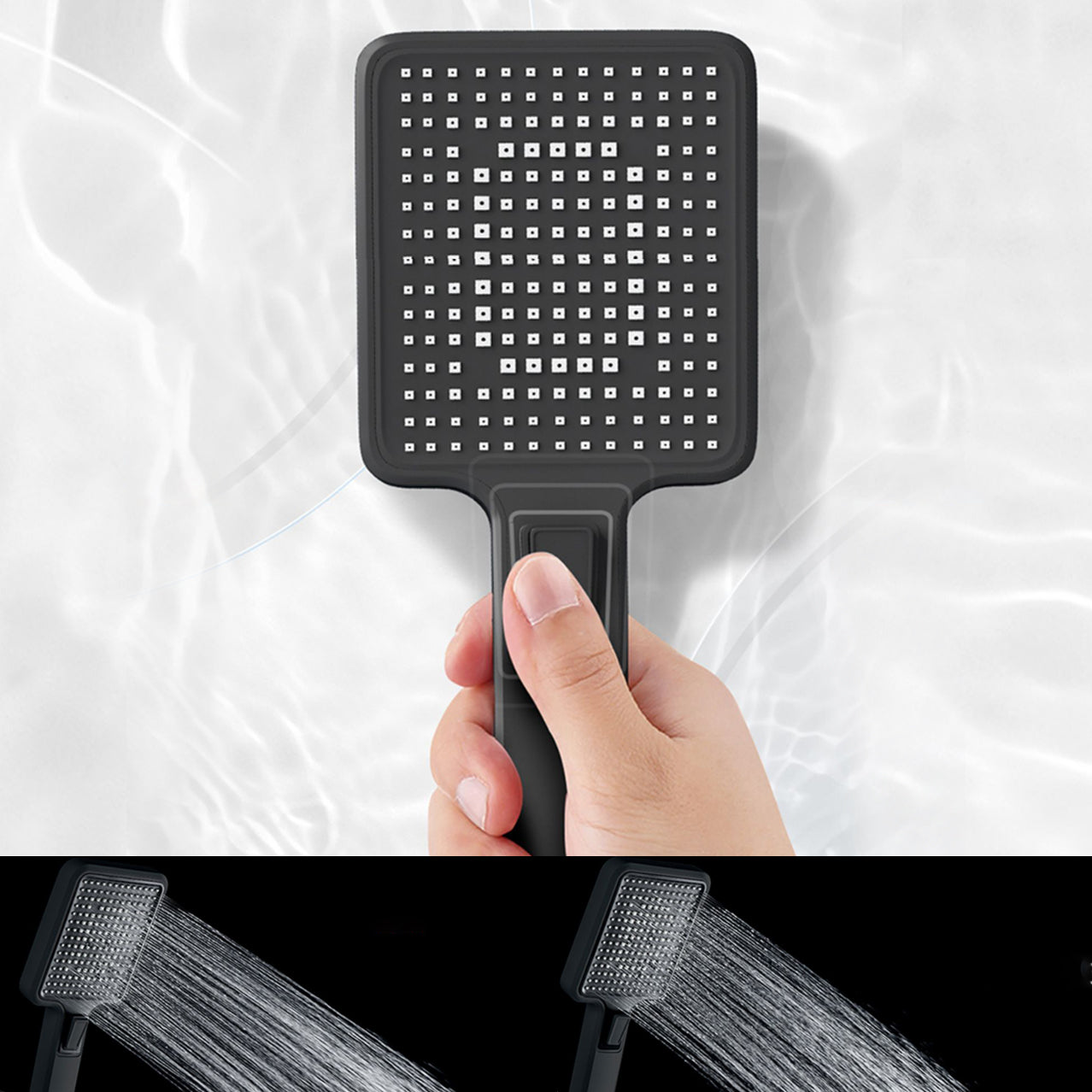 Shower Trim Square Handheld Shower Head Massage Jet Shower System